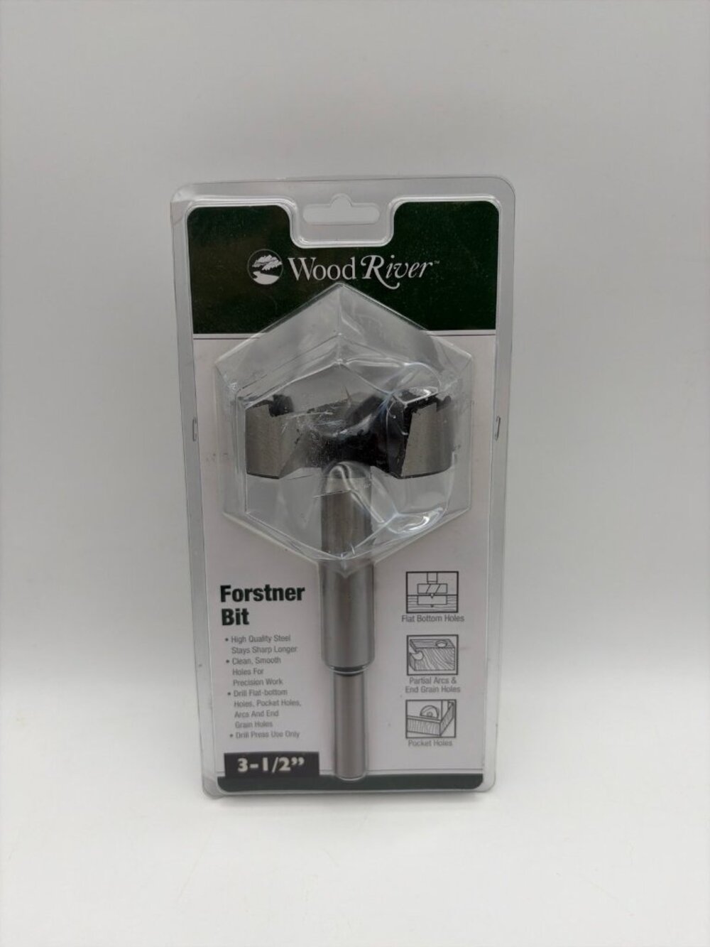 Wood River 3 1/2" Forstner Bit with 1/2" Shank Brand New Sealed